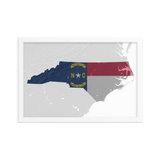 North Carolina Physical Map Flag Poster