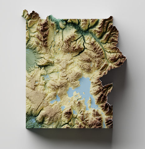 Yellowstone National Park Exaggerated Relief Map Free Download