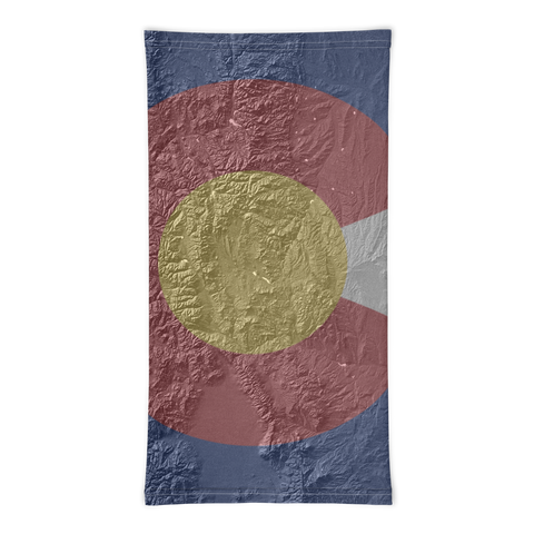 Colorado Flag Physical Map Neck Gaiter