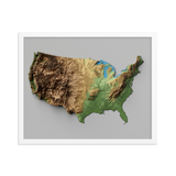 USA Exaggerated Relief Map