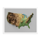 USA Exaggerated Relief Map