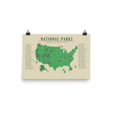 National Park Checklist Map Horizontal | All 63 |