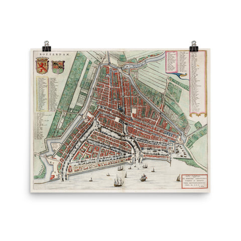 Rotterdam, Netherlands 1649 Map by Joan Blaeu