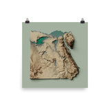 Egypt Exaggerated Relief Map