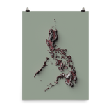 Philippines Exaggerated Relief Map