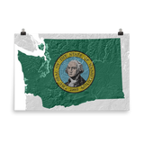 Washington State Flag Relief Map