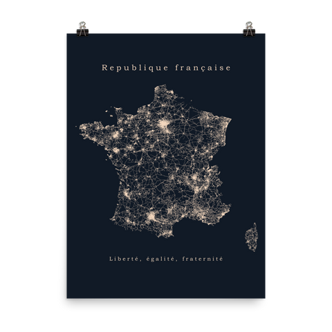 France Street Map Poster