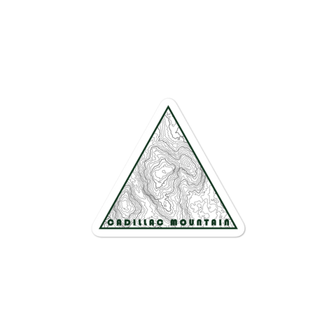 Cadillac Mountain Topographic Triangle Sticker