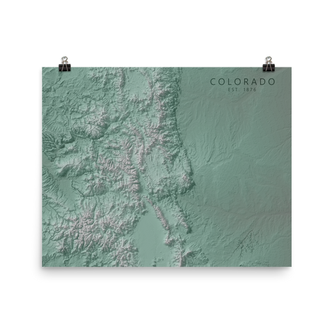 Colorado Exaggerated Relief Map Poster