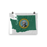 Washington State Flag Relief Map