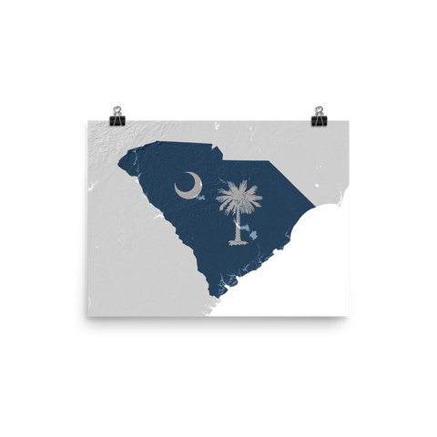 South Carolina State Flag Relief Map