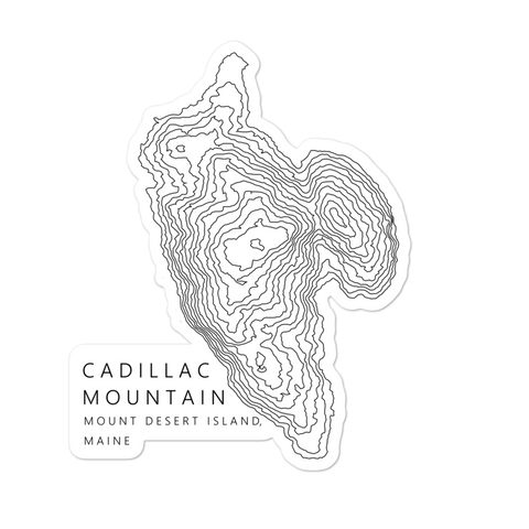 Cadillac Mountain Topographic Sticker