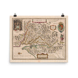 Virginia Colony 1644 Map by Henricus Hondius