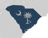 South Carolina State Flag Relief Map