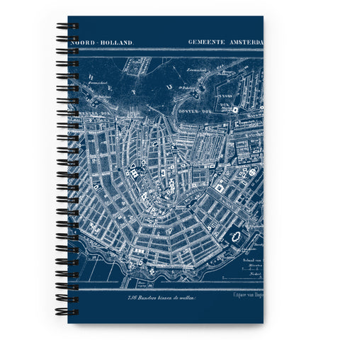 Amsterdam Map Blue Print Effect 1866 Notebook